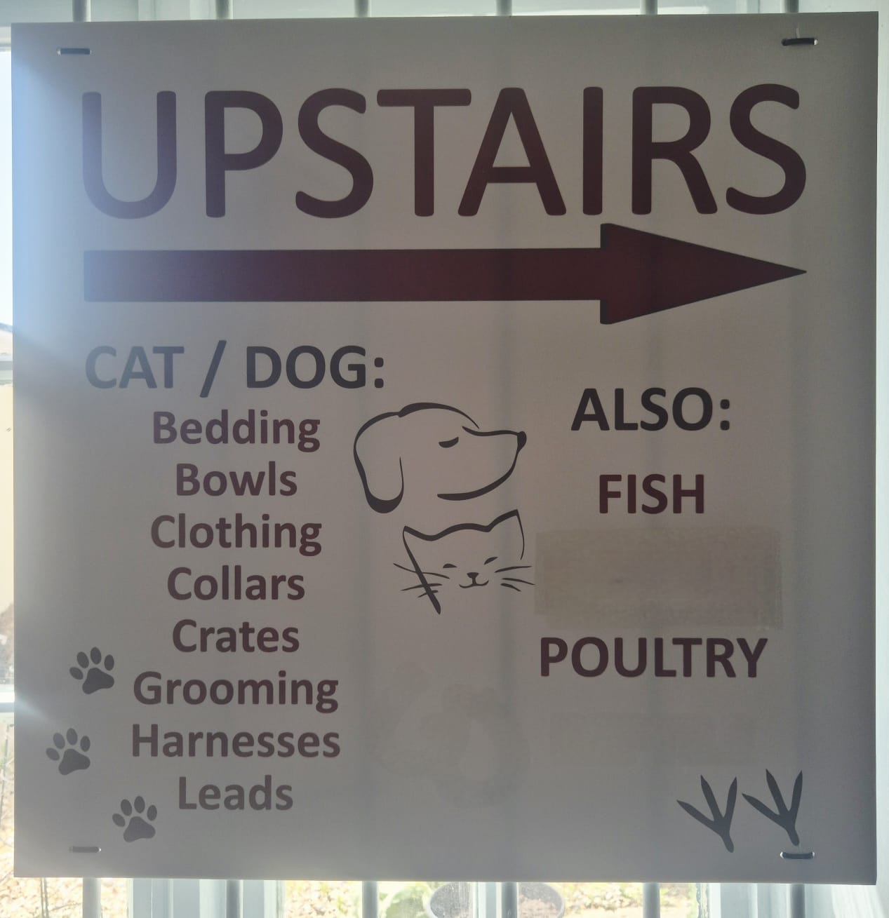 Amesbury Pets upstairs sign